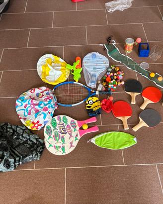 Giocattoli vari racchette rete  pingpong palle