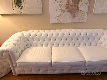 DIVANO ECOPELLE BIANCO