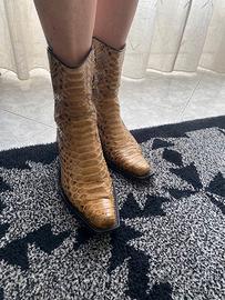 Texani di vero pitone con portafoglio omaggio