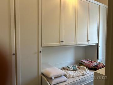 Cameretta Ponte Legno Bianco doppio letto singolo