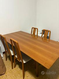 Tavolo legno massello 95x190 con 4 sedie