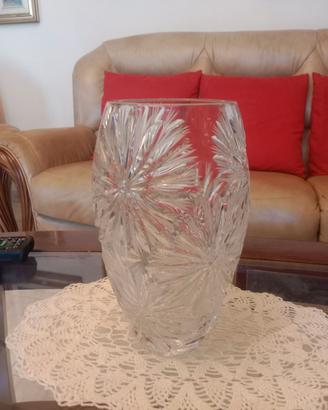 VASO IN CRISTALLO MOLATO E INTAGLIATO ANNI 70