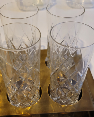 Bicchieri da wiskey antichi in cristallo di Bohemi