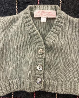 cardigan neonata 100%lana