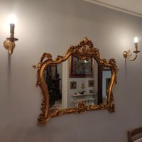 Cornice specchio dorato lampadario antiquariato