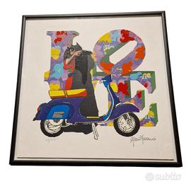 Serigrafia Baciami Gianni Moramarco con cornice 