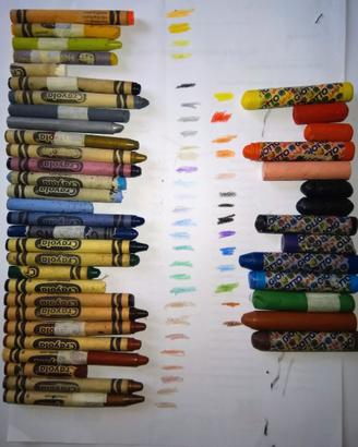 Set di pastelli a cera di varie marche