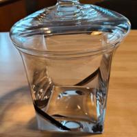 Vaso portatutto in vetro con coperchio