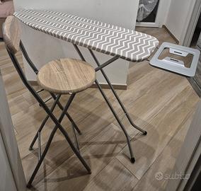 Asse da stiro  e sgabello pieghevoli