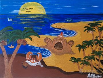 quadro dipinto a mano arte moderna pokemon 