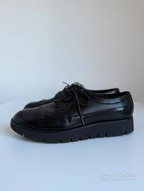 Scarpe stringate geox donna in pelle nera tg 35.5