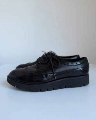 Scarpe stringate geox donna in pelle nera tg 35.5