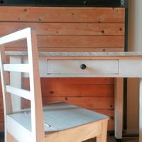 Tavolino da cucina piano in marmo e sedia anni '50