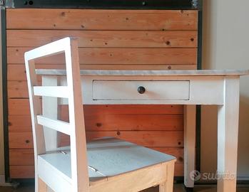 Tavolino da cucina piano in marmo e sedia anni '50