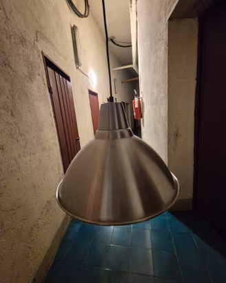 Lampadario stile industrial acciaio
