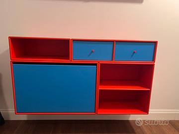 Mobile + scarpiera - Montana Forniture - Rosso Blu