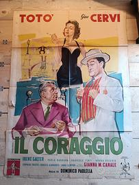 Manifesto cinema "IL CORAGGIO" con Totò Gino Cervi