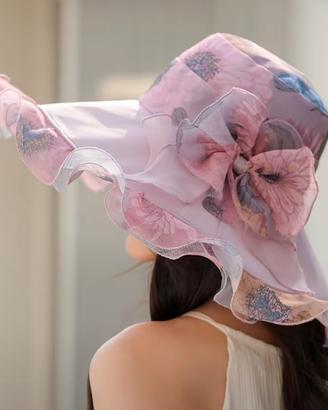 Cappello Elegante a Tesa Larga in Organza – Effett