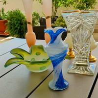 Vasi in vetro. Vasetti lunghi in vetro Murano.