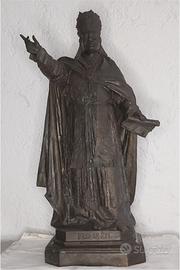 Statua in bronzo Pio IX fine 1800-F. Confalonieri
