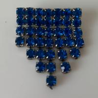 Spilla strass azzurri vintage