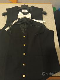 Gilet nero con papillon nero e bianco scuola alber