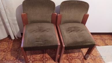 6 sedie vintage con cuscino incorporato