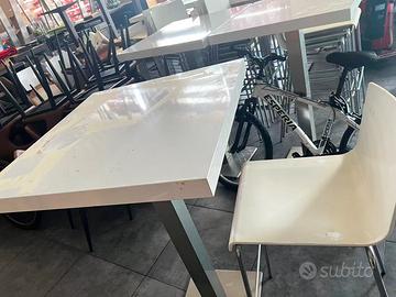 Tavolo alto bianco 70x70 cm – altezza 113 cm