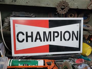 insegna tabella metallica candele champion