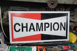 insegna tabella metallica candele champion