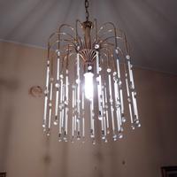 lampadario cristallo a cascata vintage
