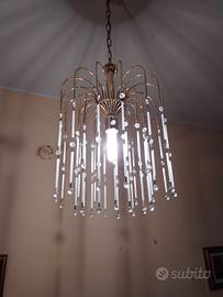 lampadario cristallo a cascata vintage
