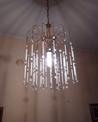 lampadario cristallo a cascata vintage