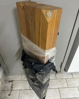 Tavolo rotondo vintage in Cristallo e legno