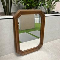 Specchio Sagomato Vintage Cornice Legno Anni 70