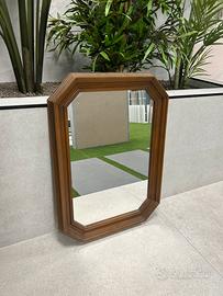 Specchio Sagomato Vintage Cornice Legno Anni 70