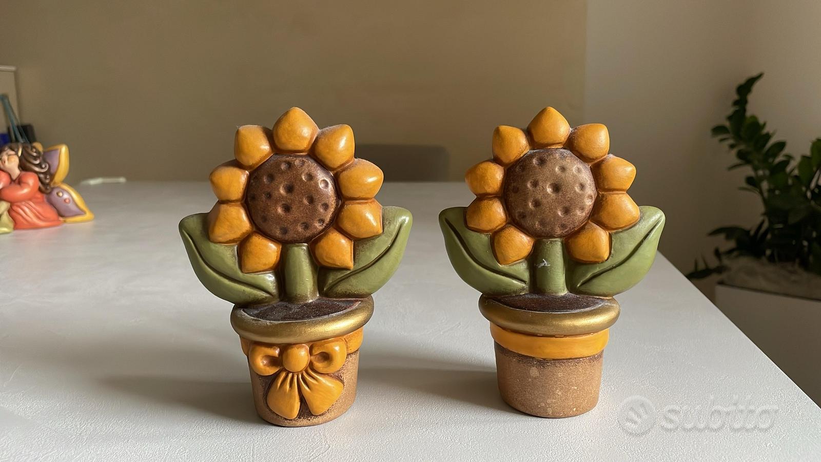 Umidificatore Elegance THUN A Forma Di Girasole - In Ceramica Per Ambiente - Idea Regalo