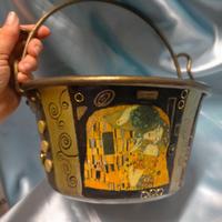 PAIOLO DECORATO CON DIPINTO DI G. KLIMT