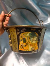 PAIOLO DECORATO CON DIPINTO DI G. KLIMT