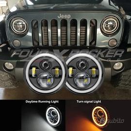 FARI PROIETTORI ROTONDI LED 7″ DRL Angel Wing 12v