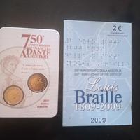 Tre monete commemorative fdc zecca dello stato