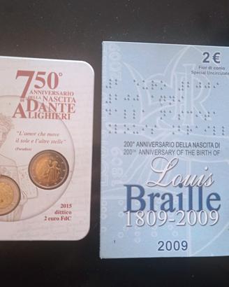 Tre monete commemorative fdc zecca dello stato