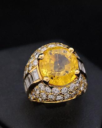 ANELLO SUN ORO 18KT DIAMANTI 1.92 CT E TOPAZIO 6CT