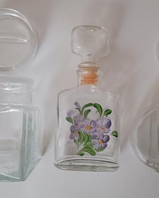 set di 3 contenitori in vetro per il bagno