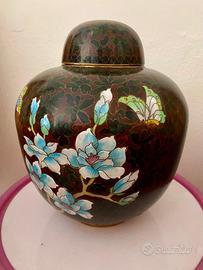 Splendido vaso cinese cloisonne cachepot