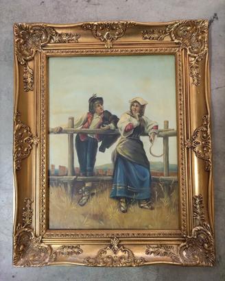 QUADRO AD OLIO "CORTEGGIAMENTO"