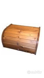 PORTAPANE BOMBATO IN LEGNO con cassetto - giardino