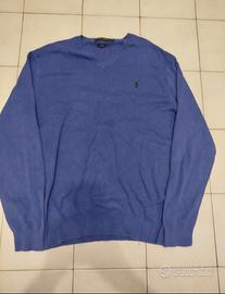 maglione ralph lauren viola con stemma verde