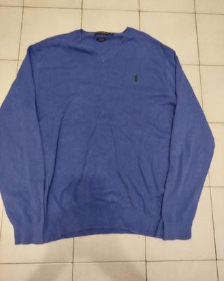 maglione ralph lauren viola con stemma verde