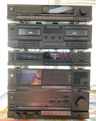 Impianto Hi-Fi vintage Technics con casse JBL